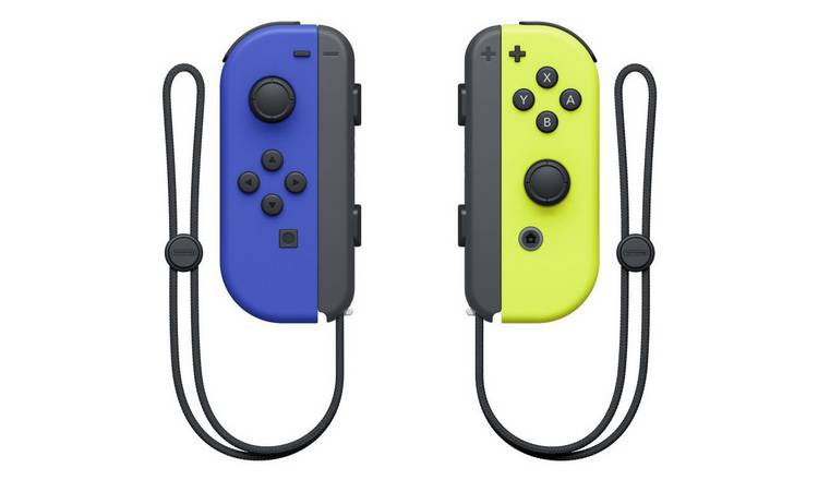 Nintendo Switch Joy-Con Controller Pair blue and neon yellow, imported from the UK