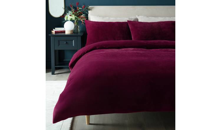 Habitat berry fleece duvet set for double bed, UK version