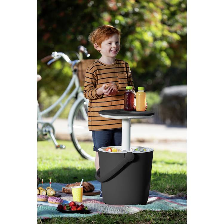 Keter Go Bar dark grey 16L cooler, imported from the UK