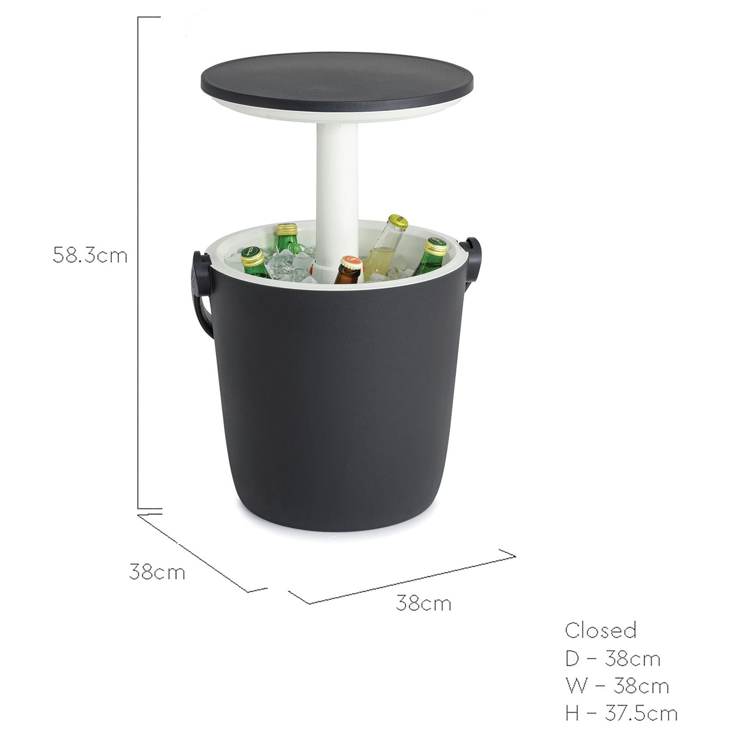 Keter Go Bar dark grey 16L cooler, imported from the UK