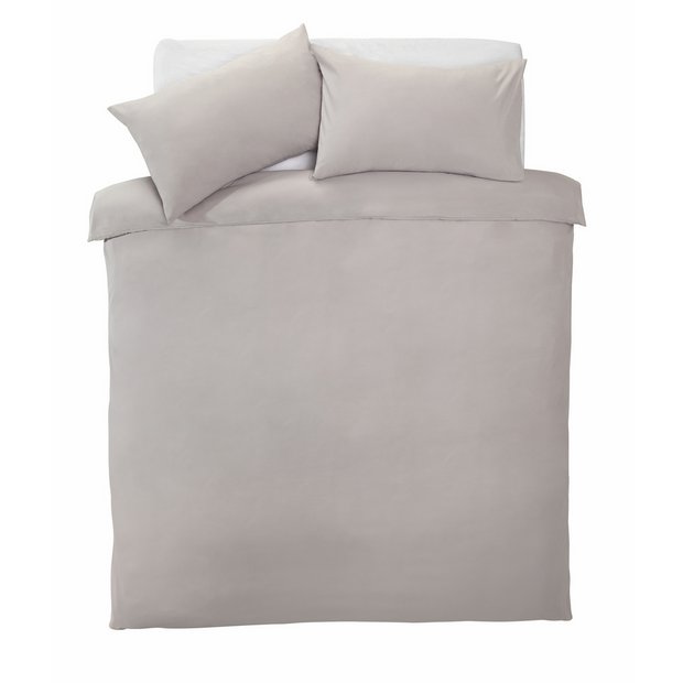Silentnight Supersoft Plain Dove Grey Duvet Cover Set Kingsize (British brand)