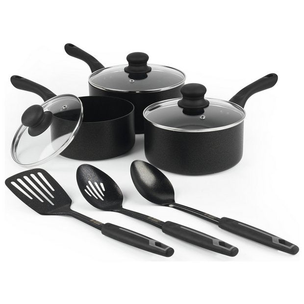 Russell Hobbs Diamond Stone pan set 6 piece, UK version