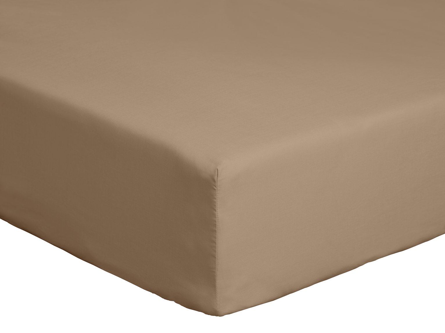 Habitat cotton rich taupe fitted sheet for double bed, UK version