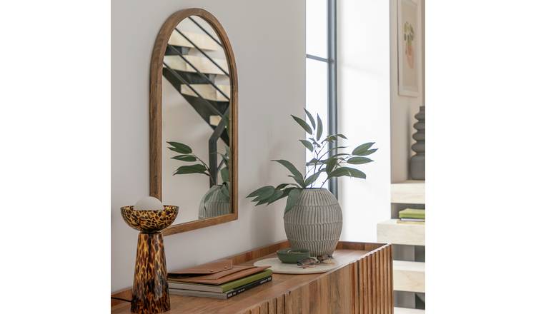 Habitat Mango Wood Arch Wall Mirror 70x50cm, UK version