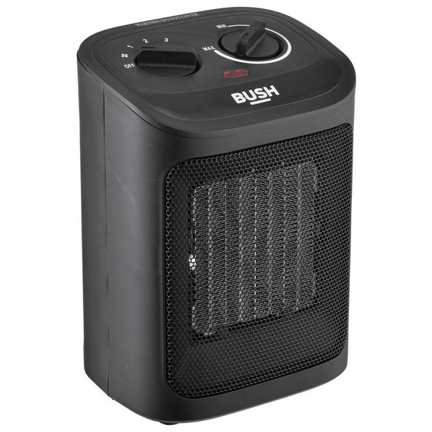 Bush 2kW ceramic fan heater compact size H22.4cm (British brand)