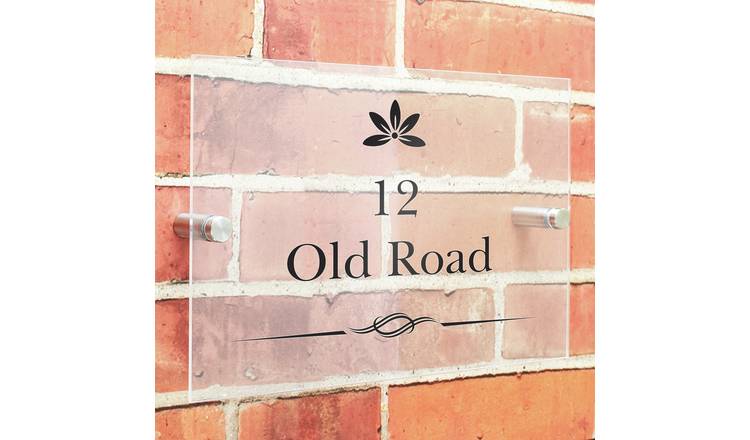 Personalised acrylic house sign 278g, imported from the UK