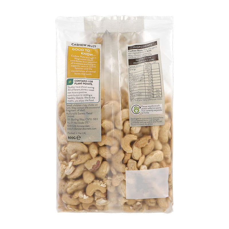 Holland & Barrett Whole Cashew Nuts 800g, UK version