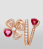 Bvlgari Fiorever rose gold diamond rubellite ring, UK version