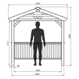 Zest 7ft 5" x 4ft 6" (2.26 x 1.38m) Wooden BBQ Grilling Pavilion GOODS Costco UK