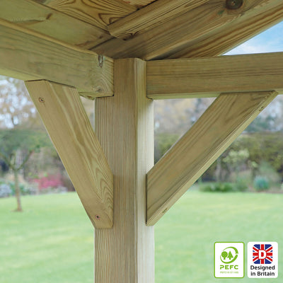 Costco UK Zest 7ft 5 x 4ft 6 (2,26 x 1,38m) Holz-Grillpavillon - Online kaufen bei McGrocer