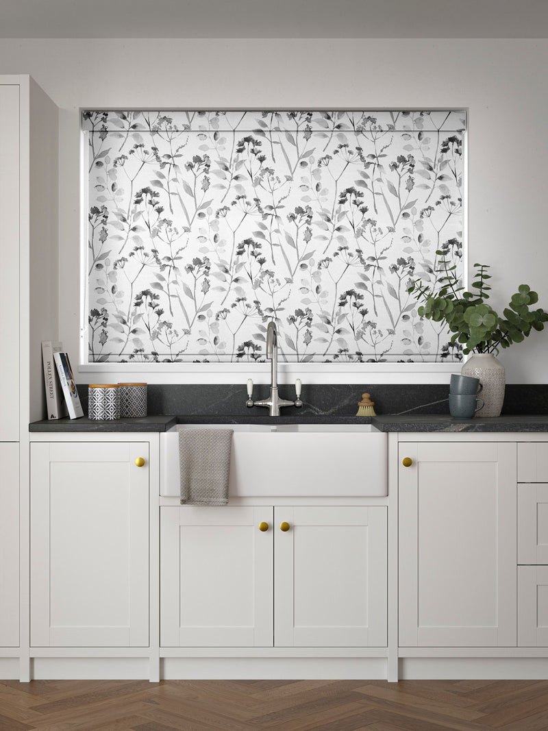 Next Isla Floral roller blind grey made to measure, imported from the UK