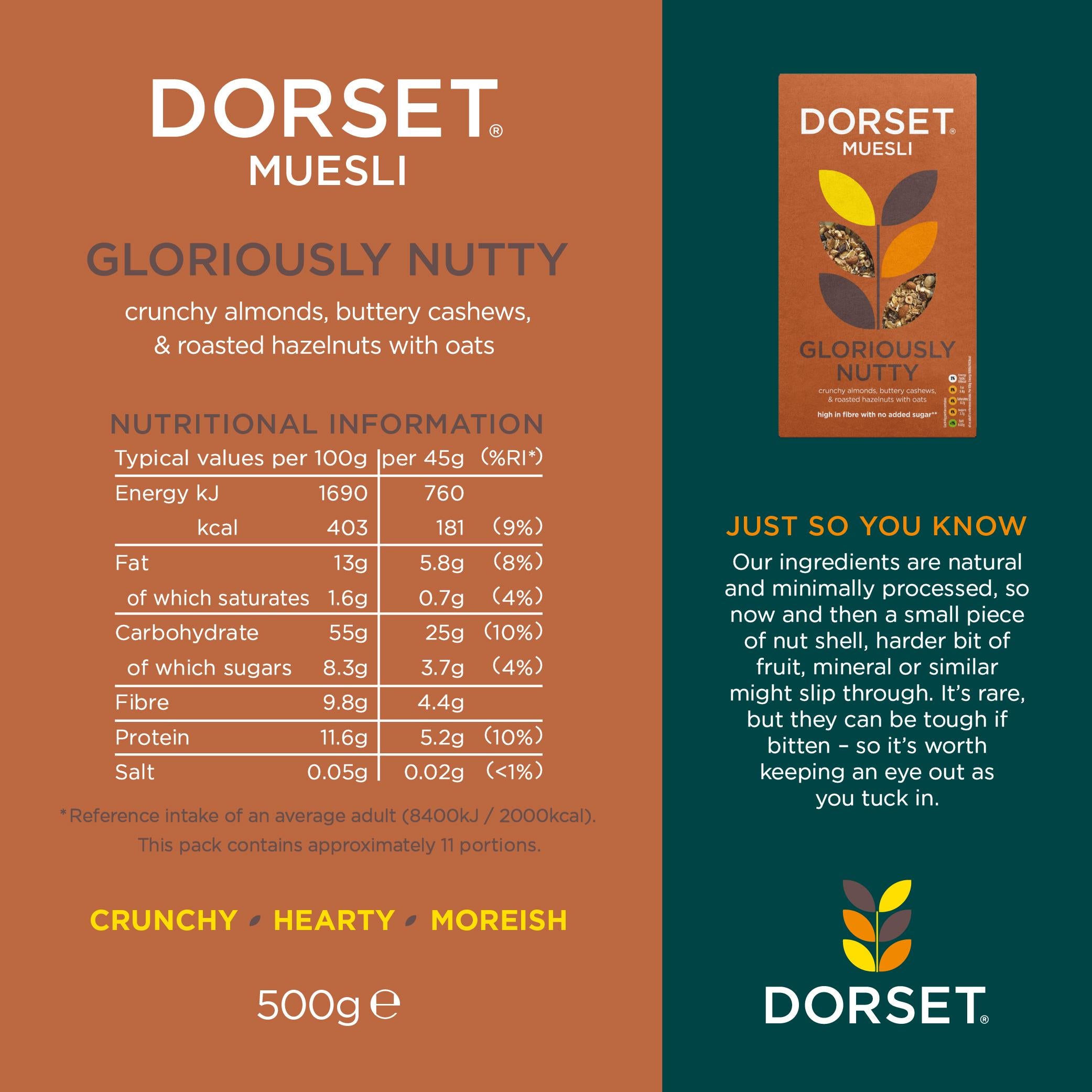 Dorset Cereals Gloriously Nutty muesli 500g, UK version