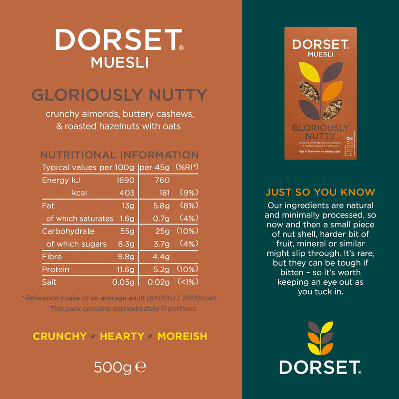 Dorset Cereals Gloriously Nutty muesli 500g, UK version