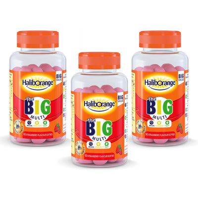 Haliborange BIG Multi Erdbeer-Multivitamin-Gummibärchen 3 x 90 Stück