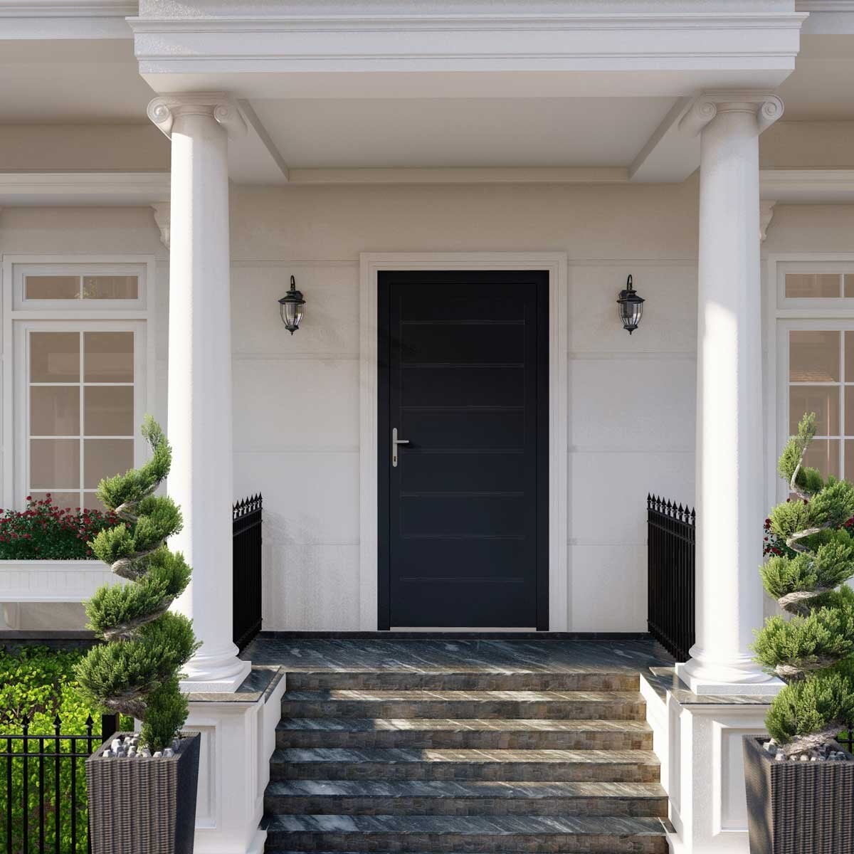 Dortech Doors Malton aluminium front door H2400 x W1300mm, imported from the UK