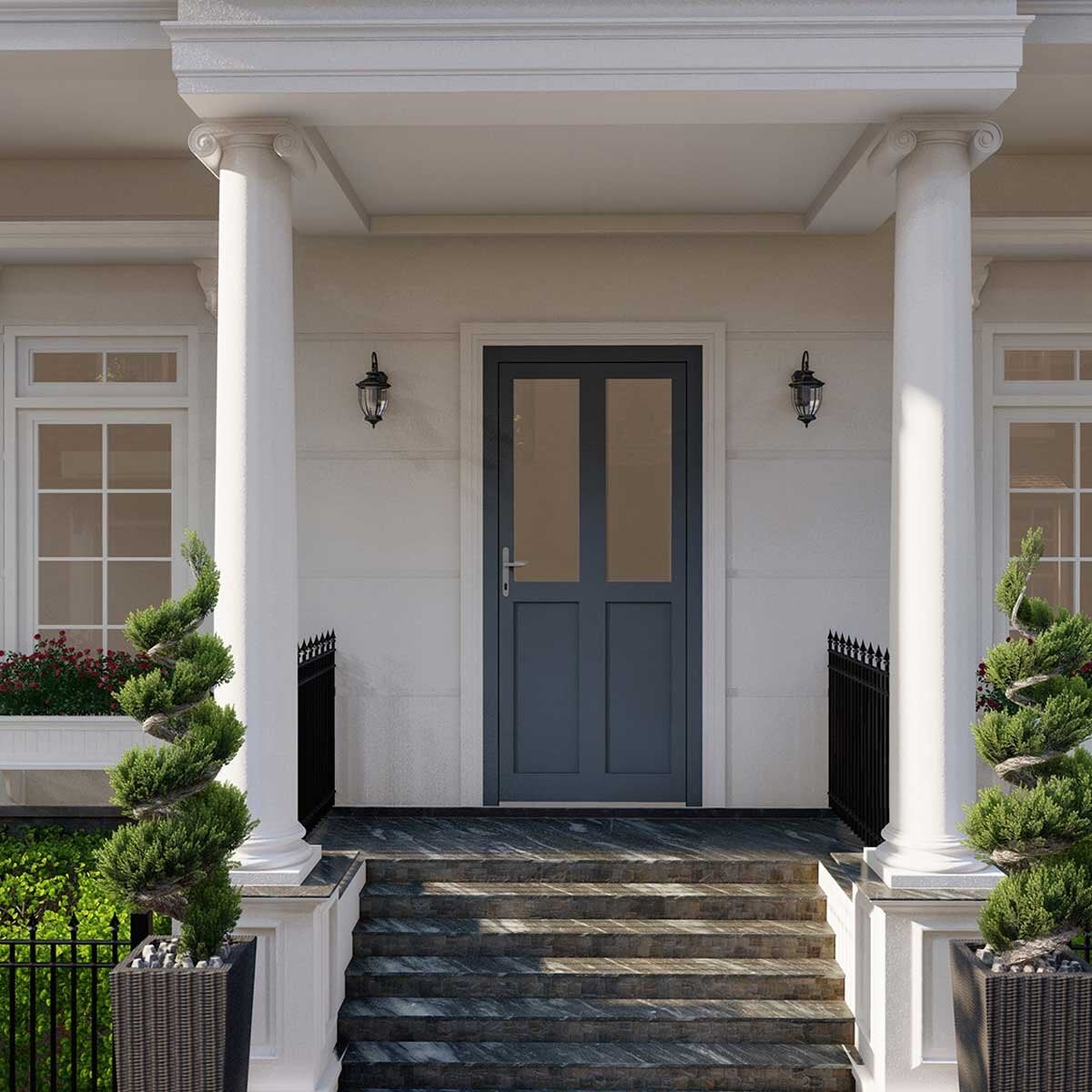 Dortech York aluminium front door H 2400 x W 1300mm, UK version