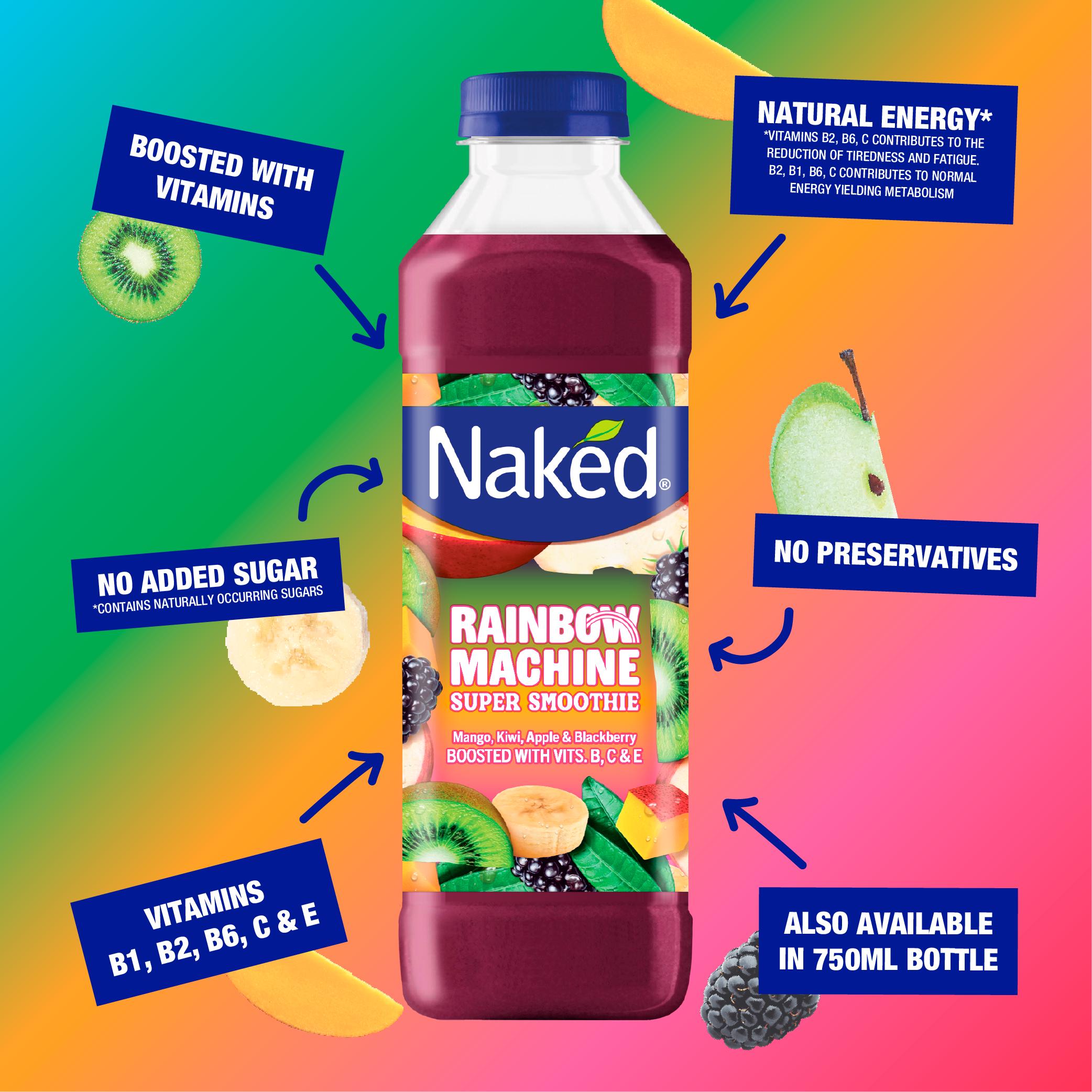 Naked smoothie Rainbow Machine 750ml - British product