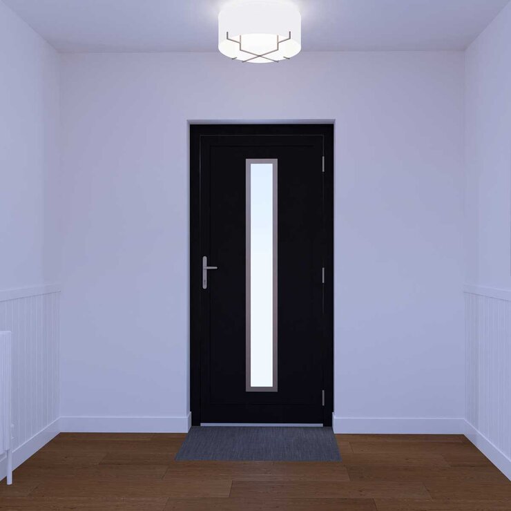 Dortech Patterdale aluminium front door black, imported from the UK