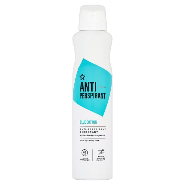 Superdrug anti-perspirant deodorant spray cotton 250ml (British brand)