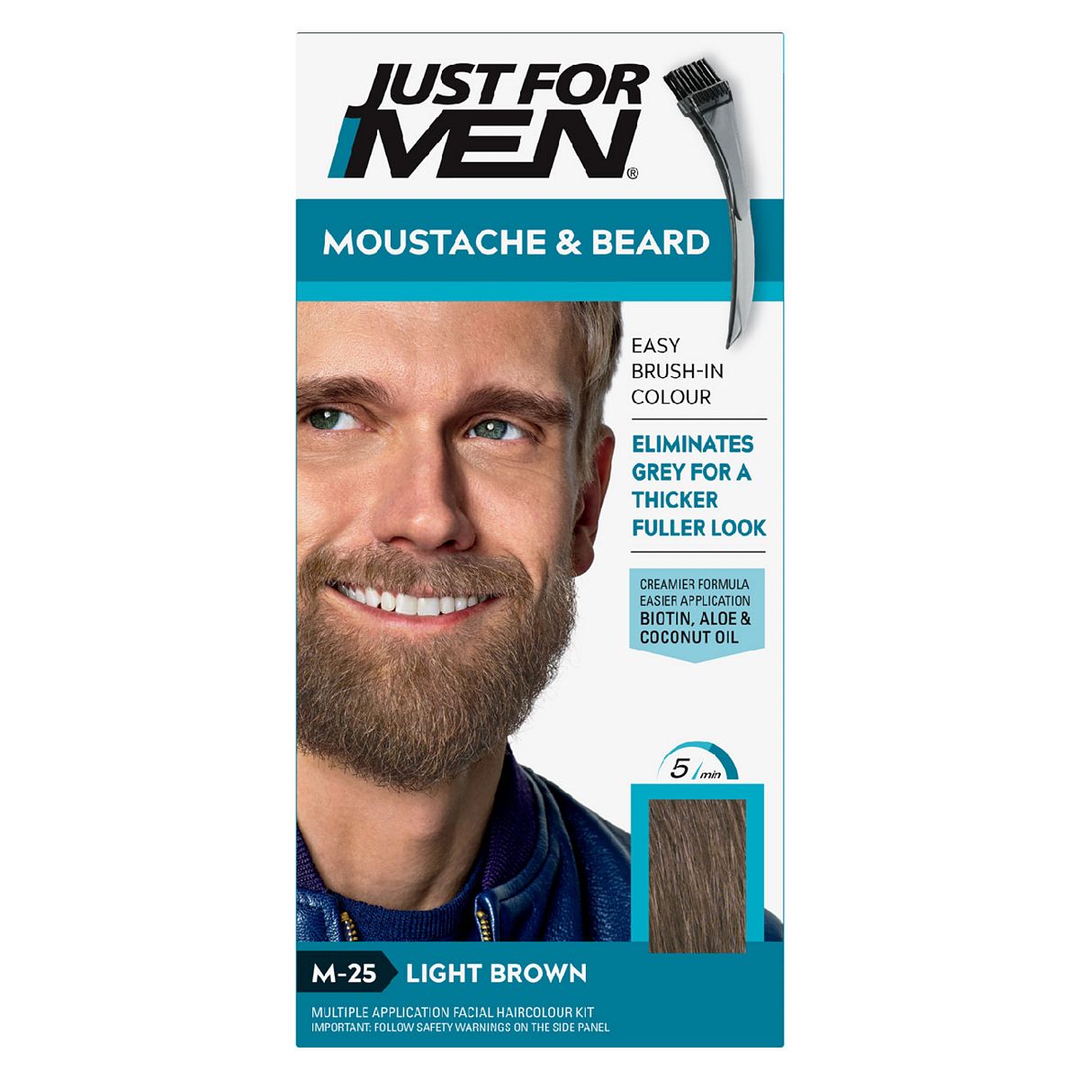 Just For Men Moustache & Beard Brush-In Colour Gel, Light Brown GOODS Boots   