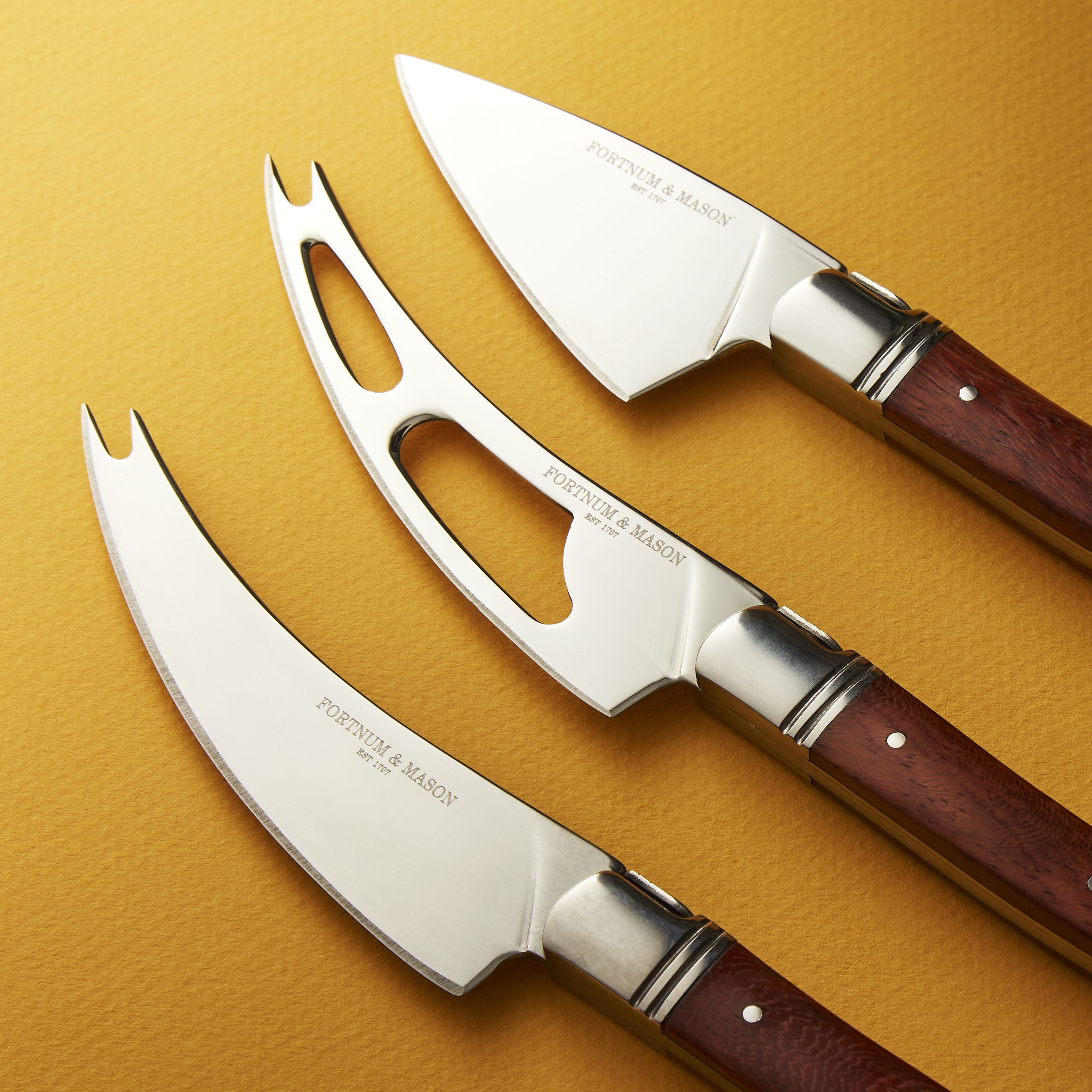 Fortnum's cheese knife set with three knives in gift box (British brand)