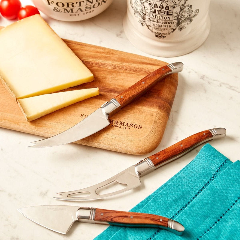 Fortnum's cheese knife set with three knives in gift box (British brand)