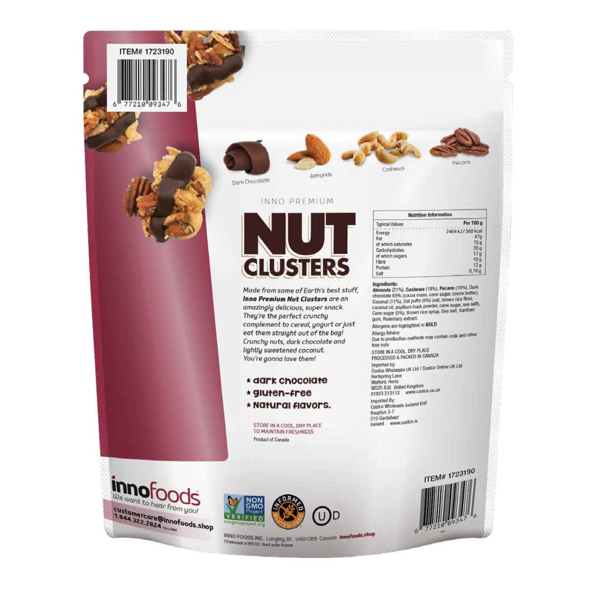 Inno Foods Nut Clusters with Dark Chocolate & Oat Puffs, 454g GOODS Costco UK