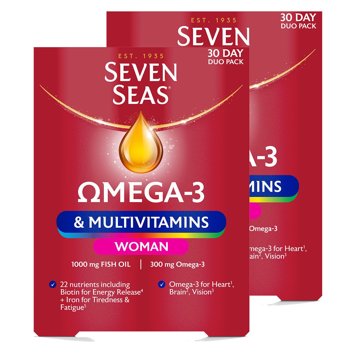 Seven Seas Omega 3 multivitamins for women 2 x 60 count (British brand)