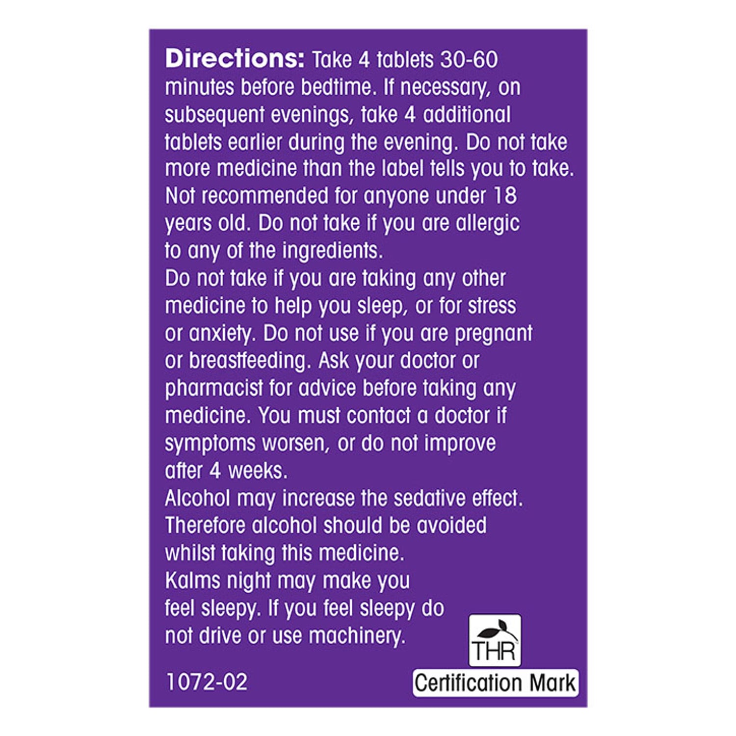 Kalms Night Herbal Sleep Aid Tablets 56, UK version