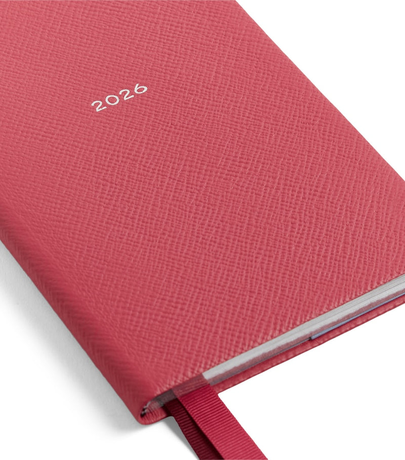 Smythson grained lambskin leather Chelsea diary 2026 planner, 17cm by 11cm (British brand)