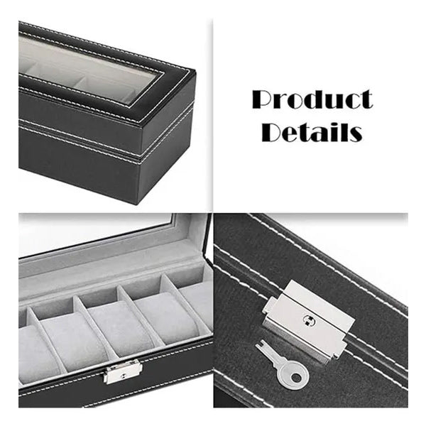 Livingandhome watch display case 6-slot 35cm, imported from the UK