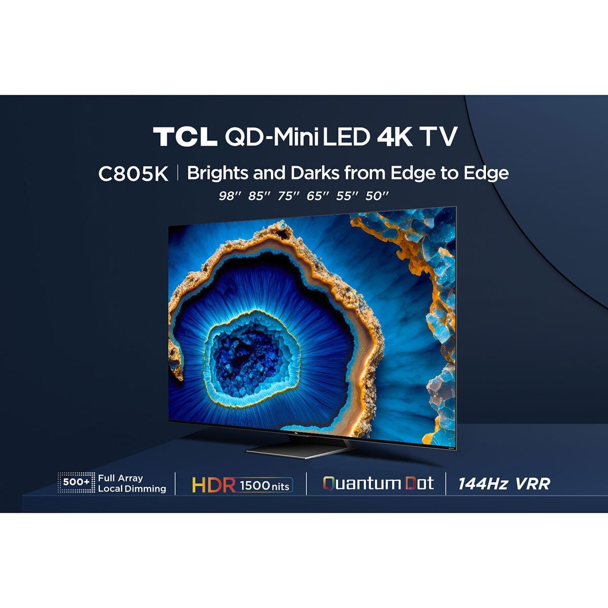 TCL 50C805K 50 Inch QLED Mini LED 4K Ultra HD 144Hz Smart TV GOODS Costco UK