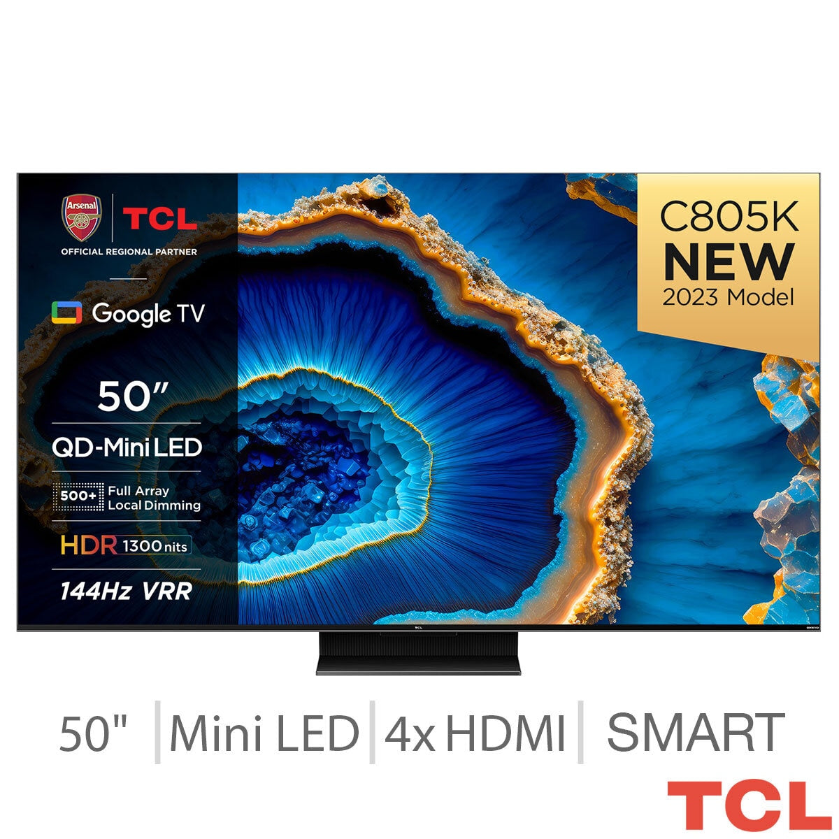 TCL 50C805K 50 Inch QLED Mini LED 4K Ultra HD 144Hz Smart TV GOODS Costco UK