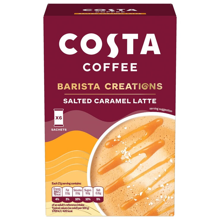 Costa Coffee Salted Caramel Latte 510g - British product