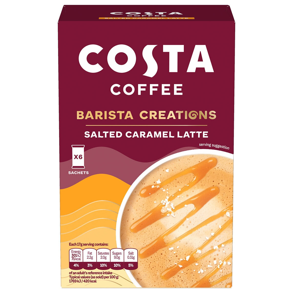 Costa Coffee Salted Caramel Latte 510g - British product