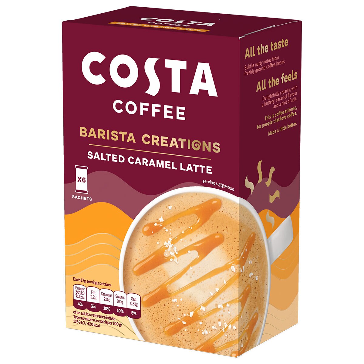 Costa Coffee Salted Caramel Latte 510g - British product