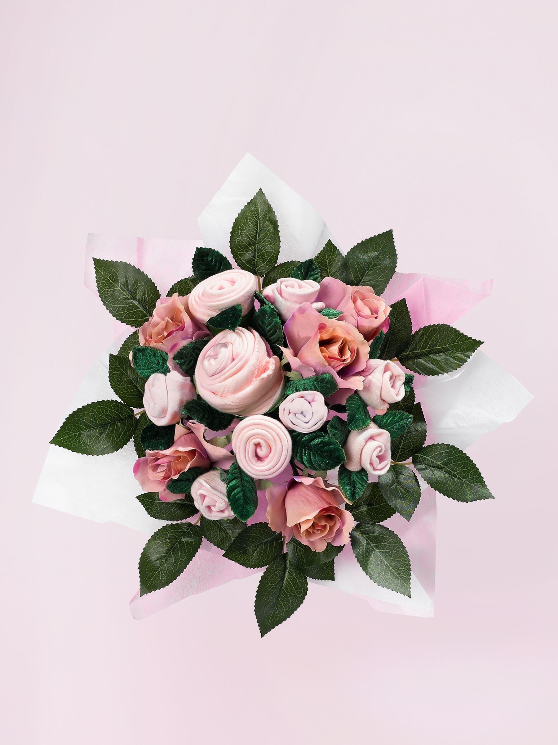 Babyblooms pink baby clothes bouquet 0-6 months, UK version