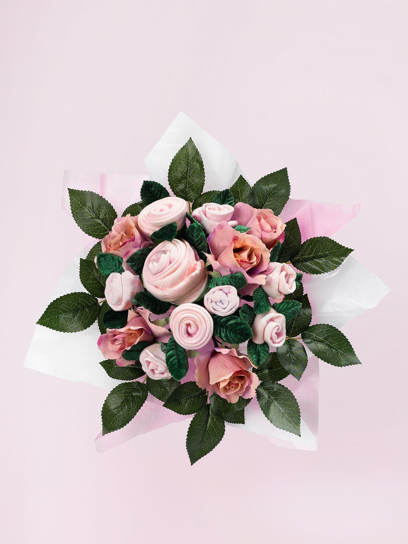 Babyblooms pink baby clothes bouquet 0-6 months, UK version