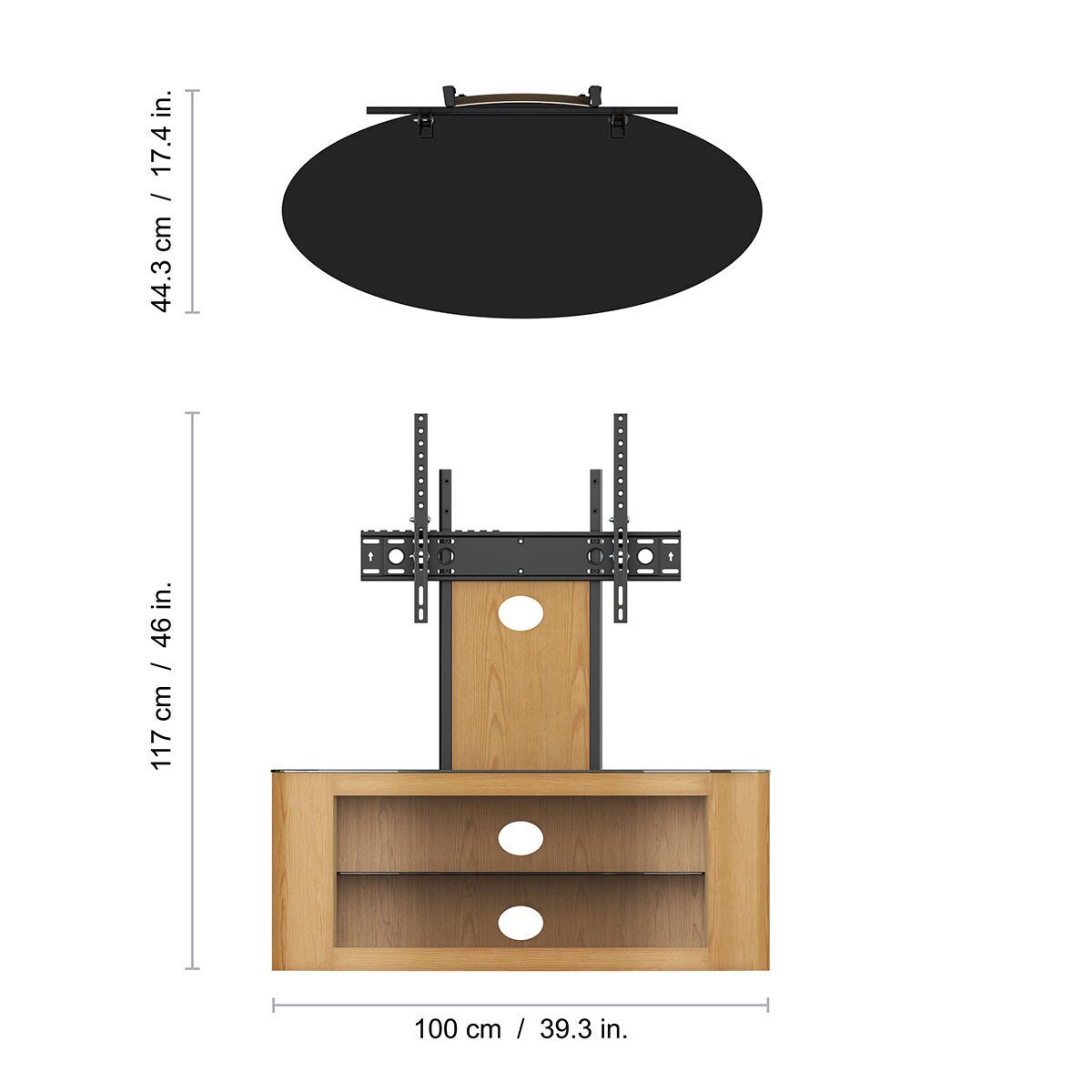 AVF TV stand for 65-inch TVs in 2 colours - British product