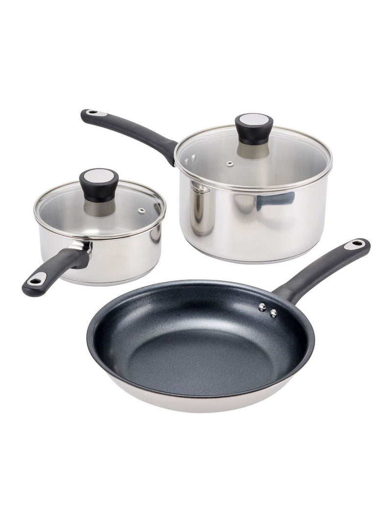 Judge polished steel cookware set 3 pieces, imported from the UK