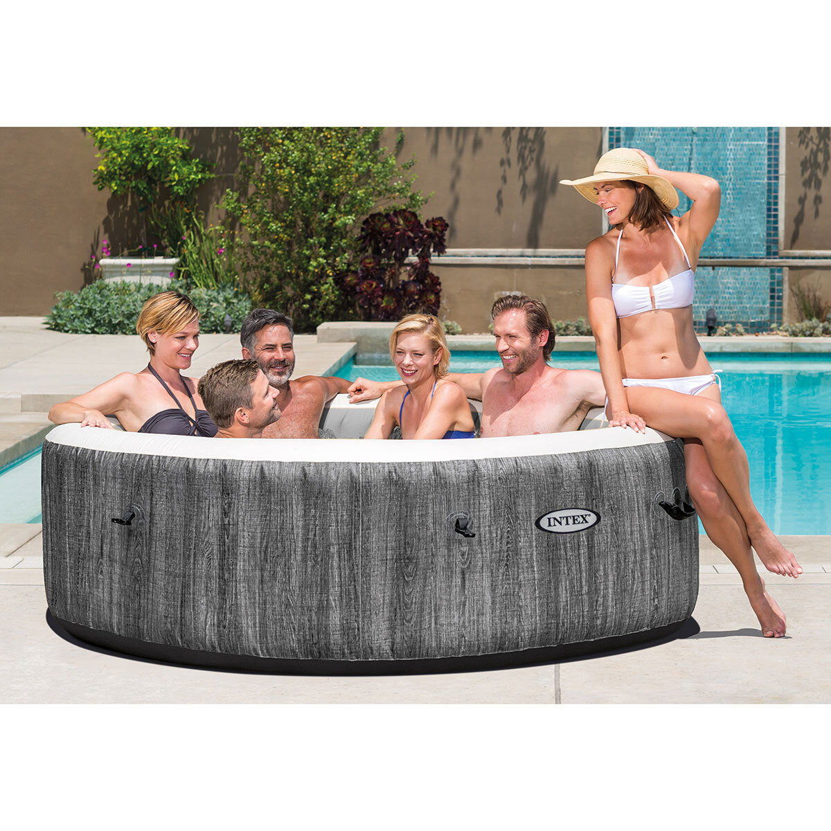 Intex PureSpa Greywood Deluxe 6 Person Inflatable Hot Tub GOODS Costco UK