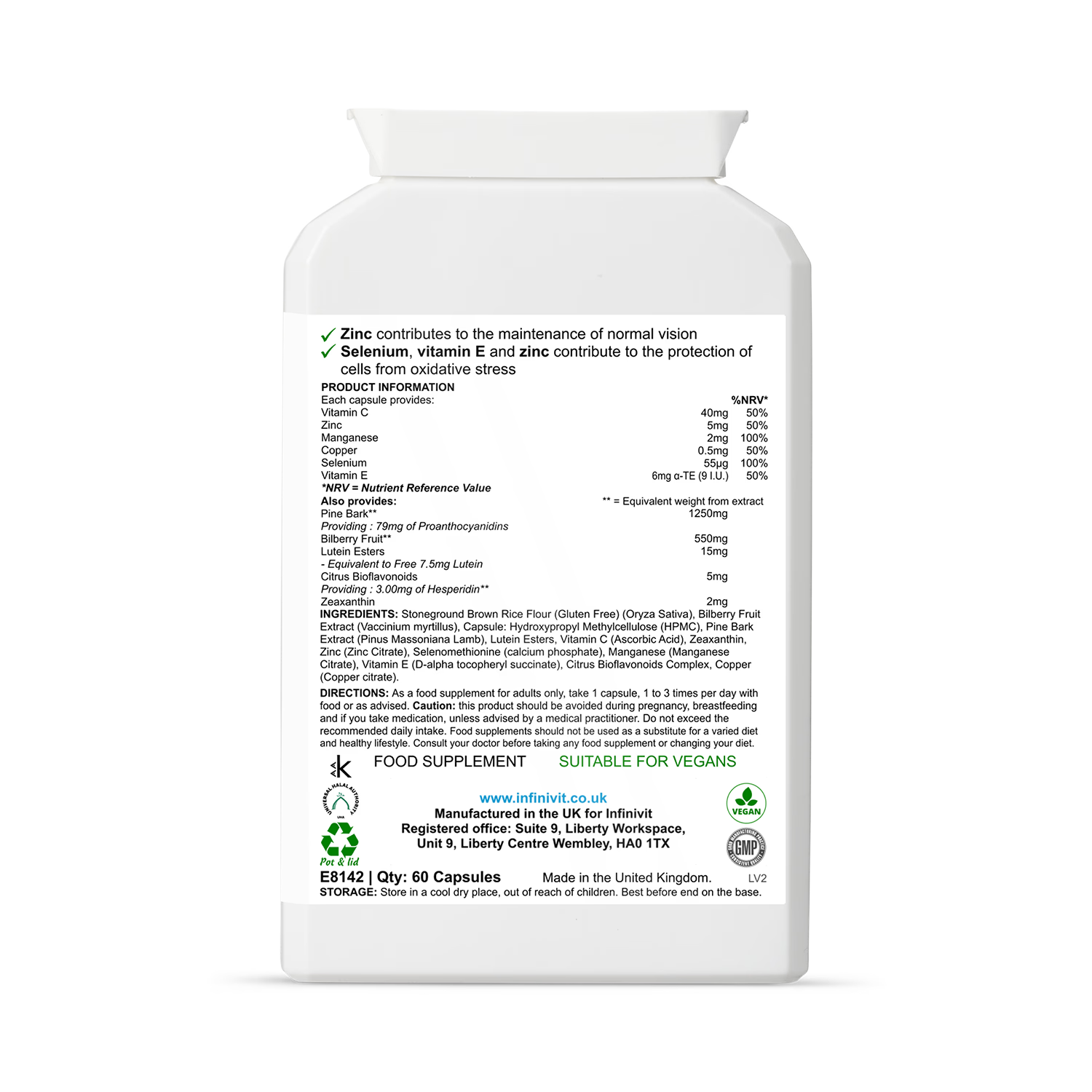 InfiniVit VisioPrime eye health supplement 60 capsules - British product