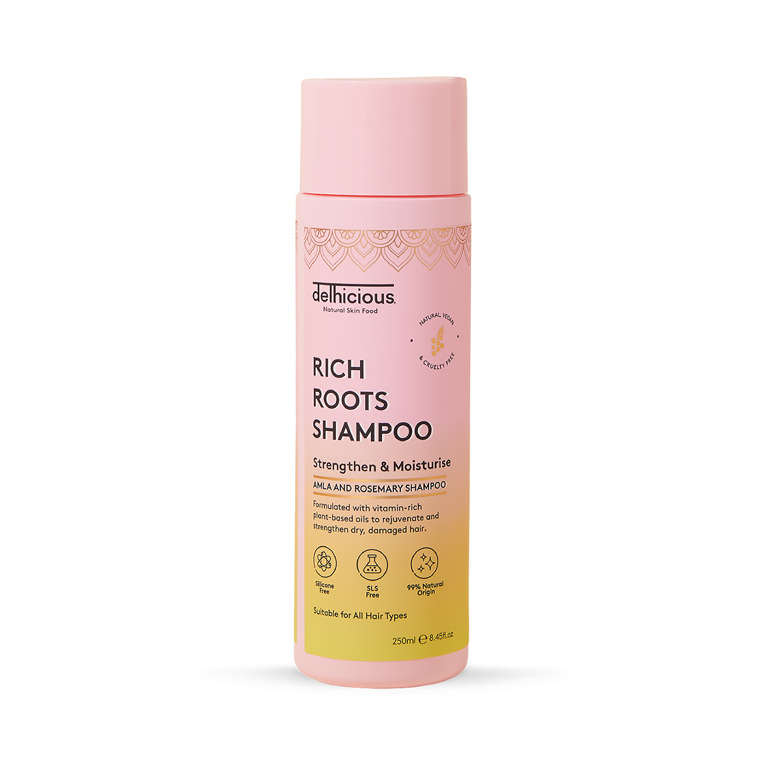 Delhicious Rich Roots Strengthen & Grow Shampoo, UK version