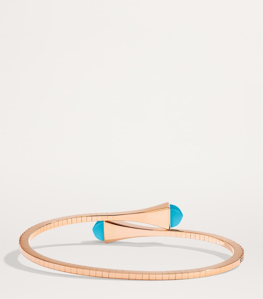 Marli New York Cleo slip-on bracelet with diamonds and turquoise - British product