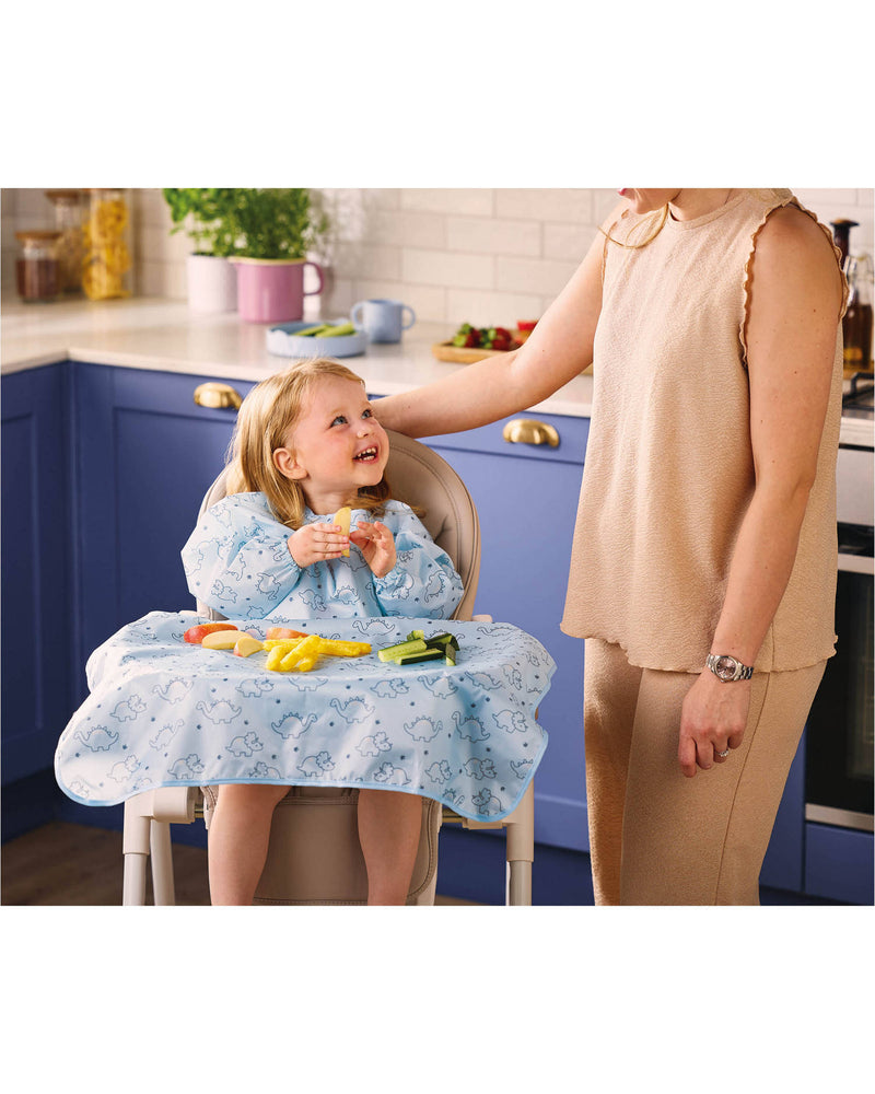 Highchair bib and messy mat in Pink, Blue or Green, UK version