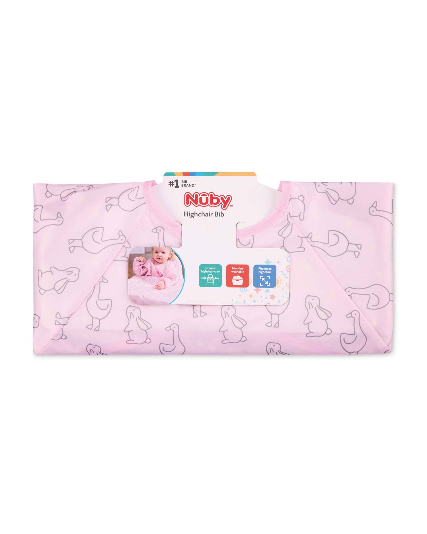 Highchair bib and messy mat in Pink, Blue or Green, UK version