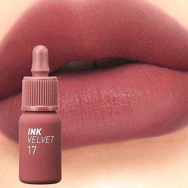 Peripera Velvet Lip Tint Rosy Nude, imported from the UK