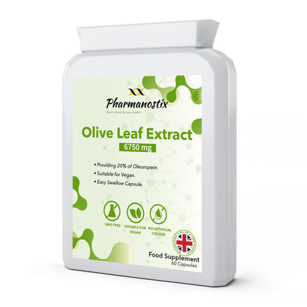 Pharmanostix Olive Leaf Extract 60 vegan capsules (British brand)