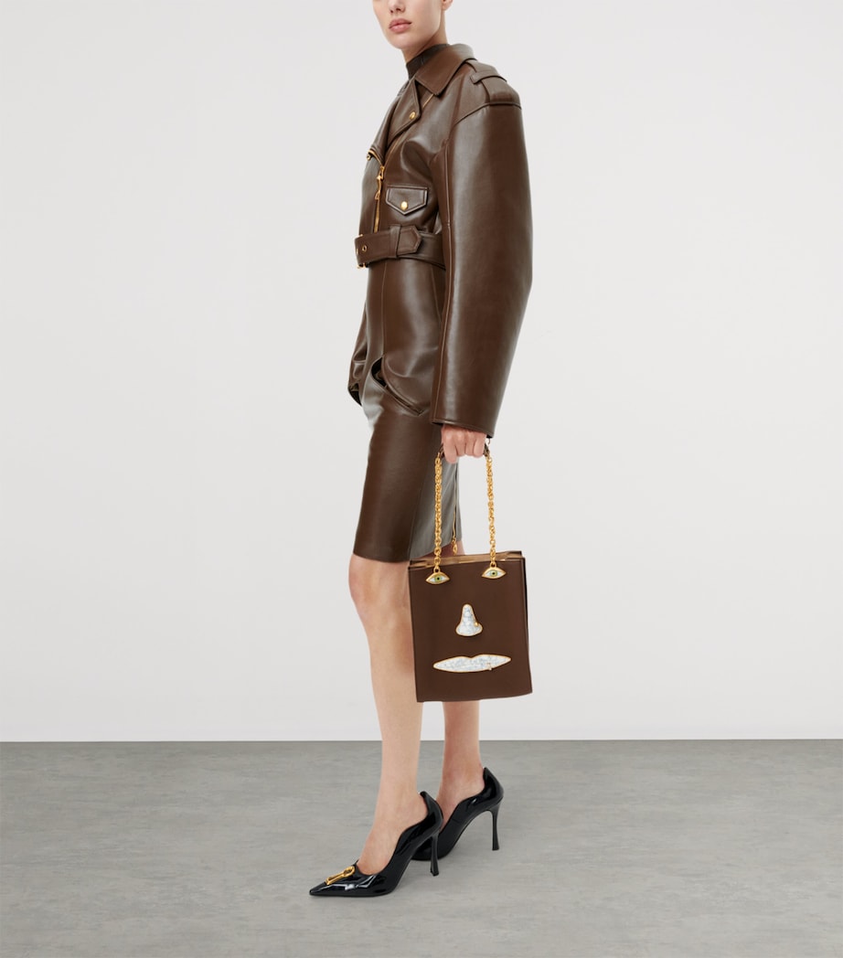 Schiaparelli leather face top-handle bag - British product