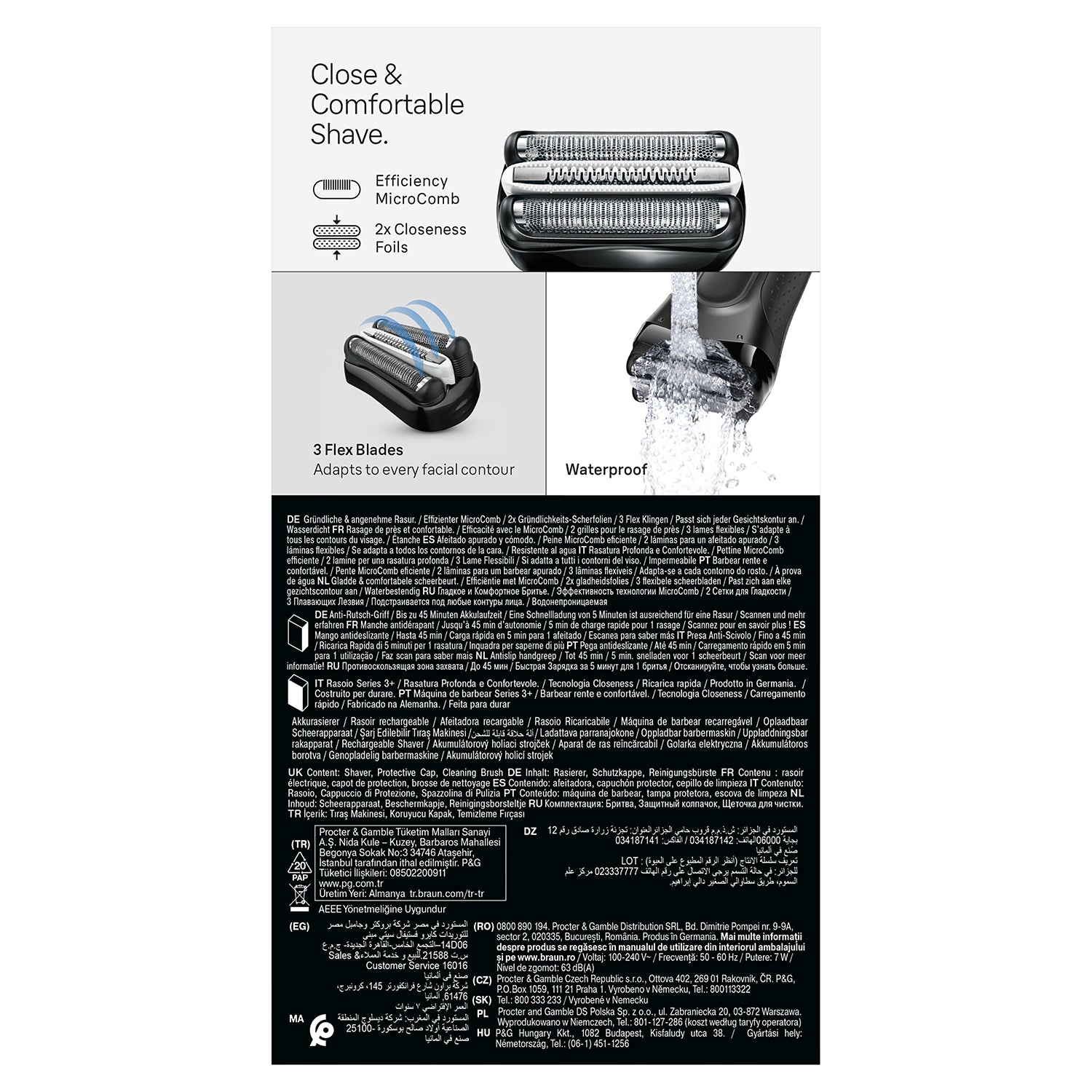 Braun Series 3+ electric shaver 3000S grey - British product